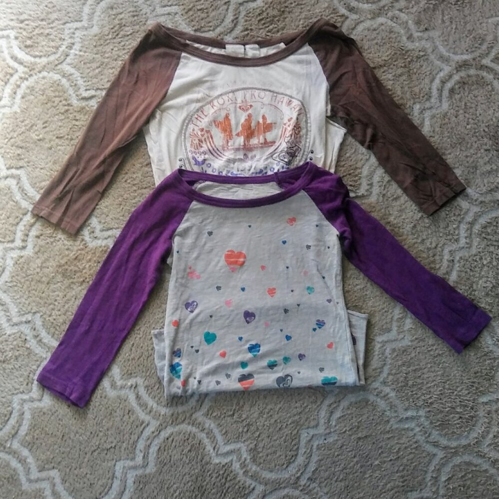 ROXY  1/4 Long Sleave T Shirt Bundle Size Small
